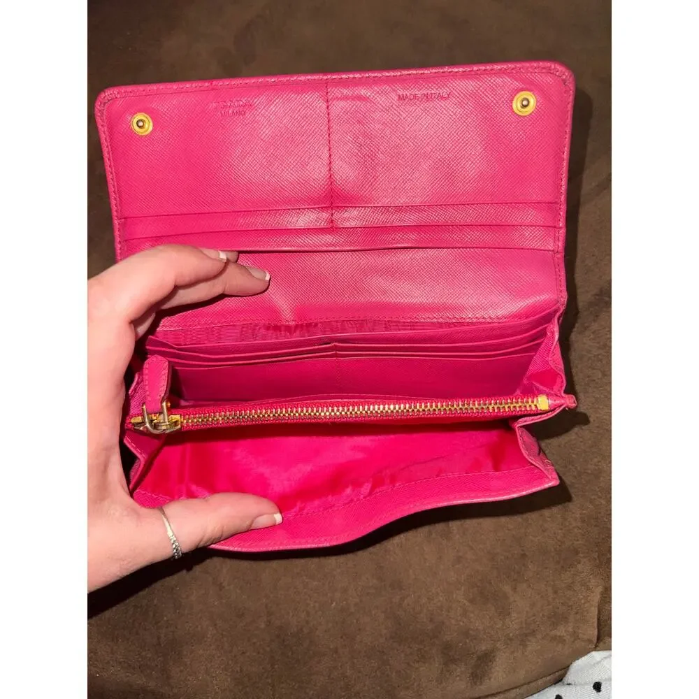 Prada Saffiano Lux Continental Flap Wallet